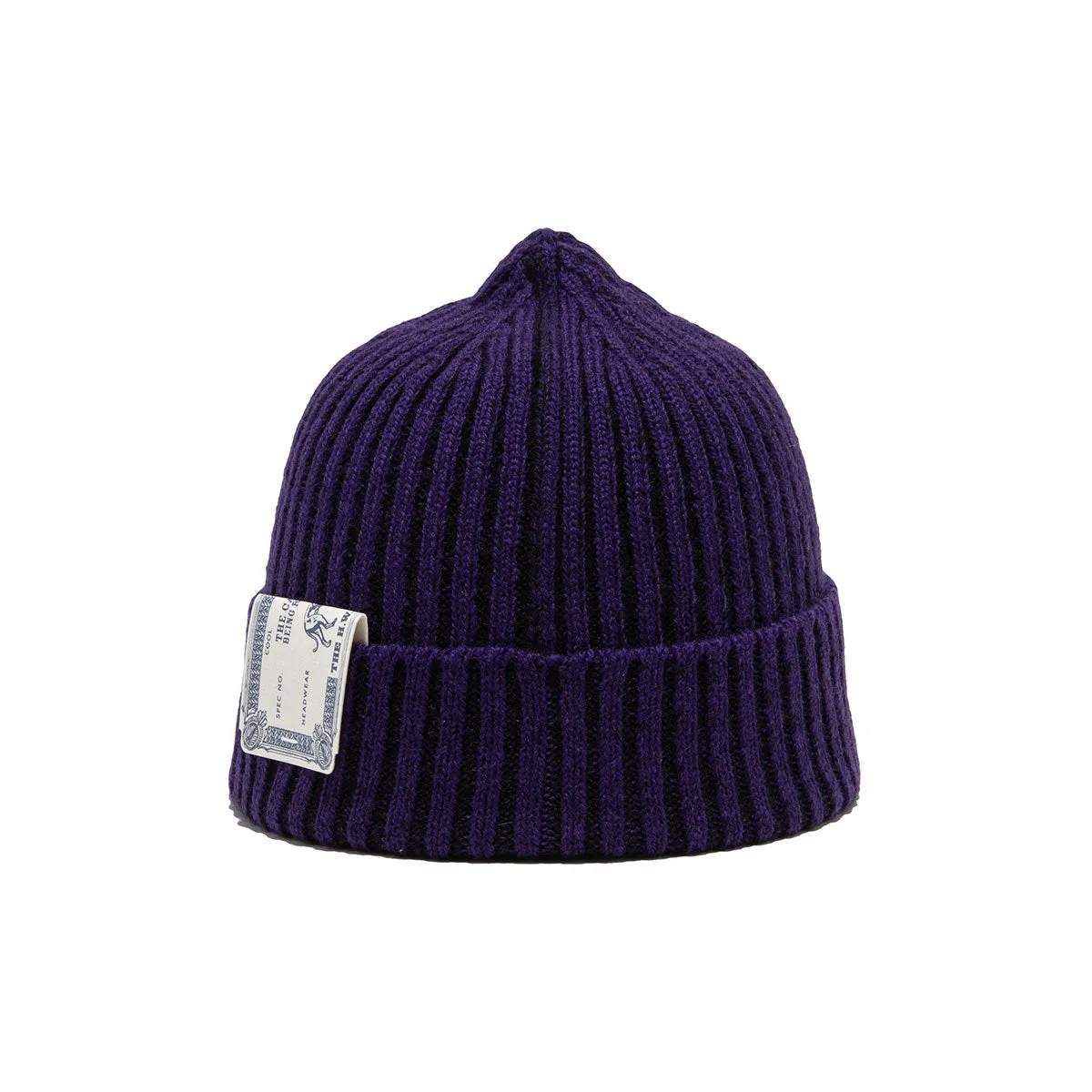 RIB SMART KNIT CAP - Purple