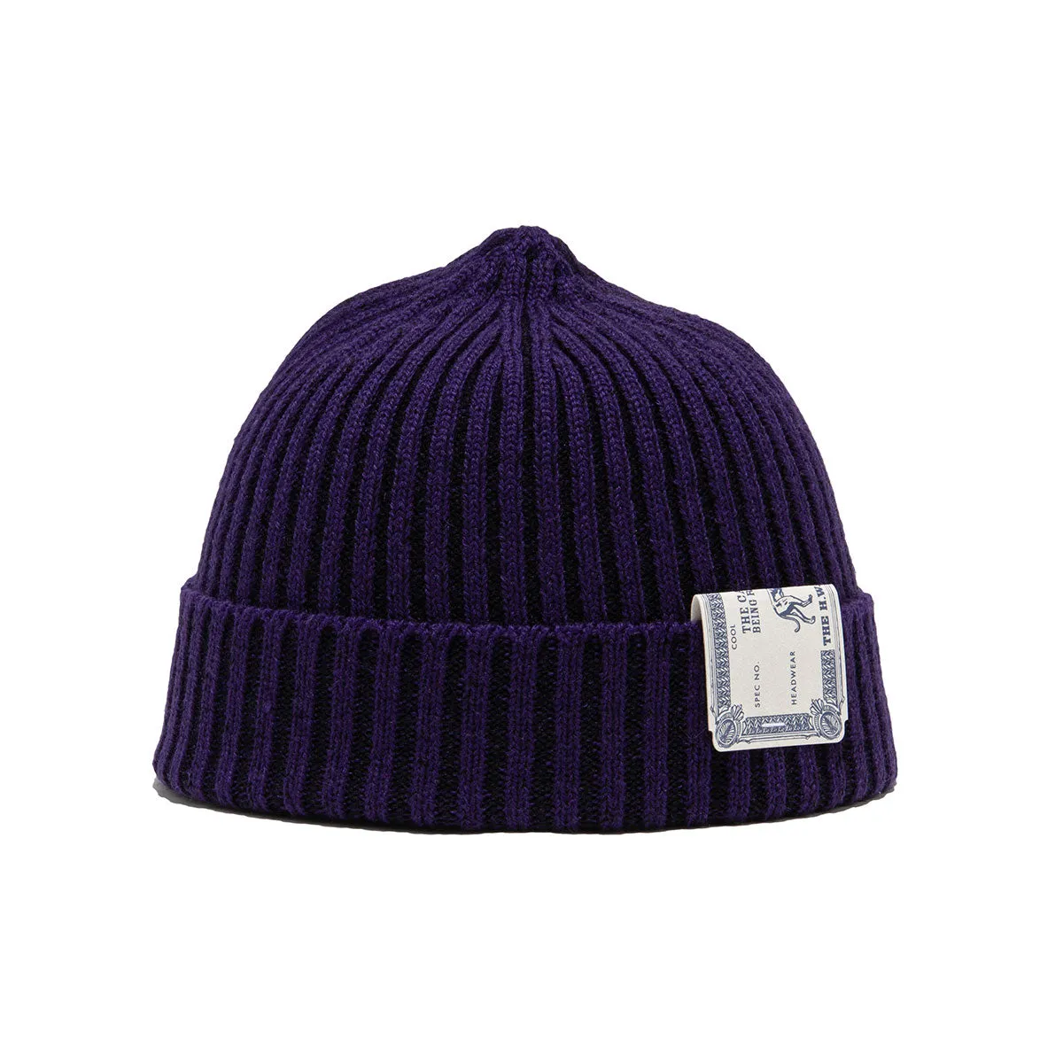 RIB SMART KNIT CAP - Purple