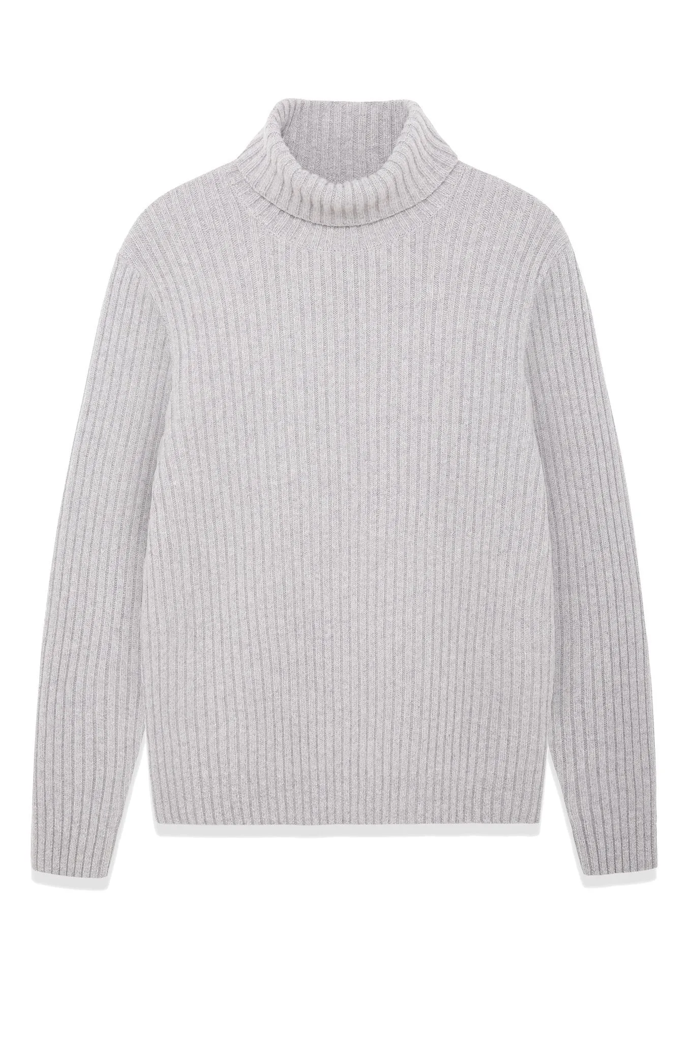 Ribbed Merino Wool Roll Neck Sweater