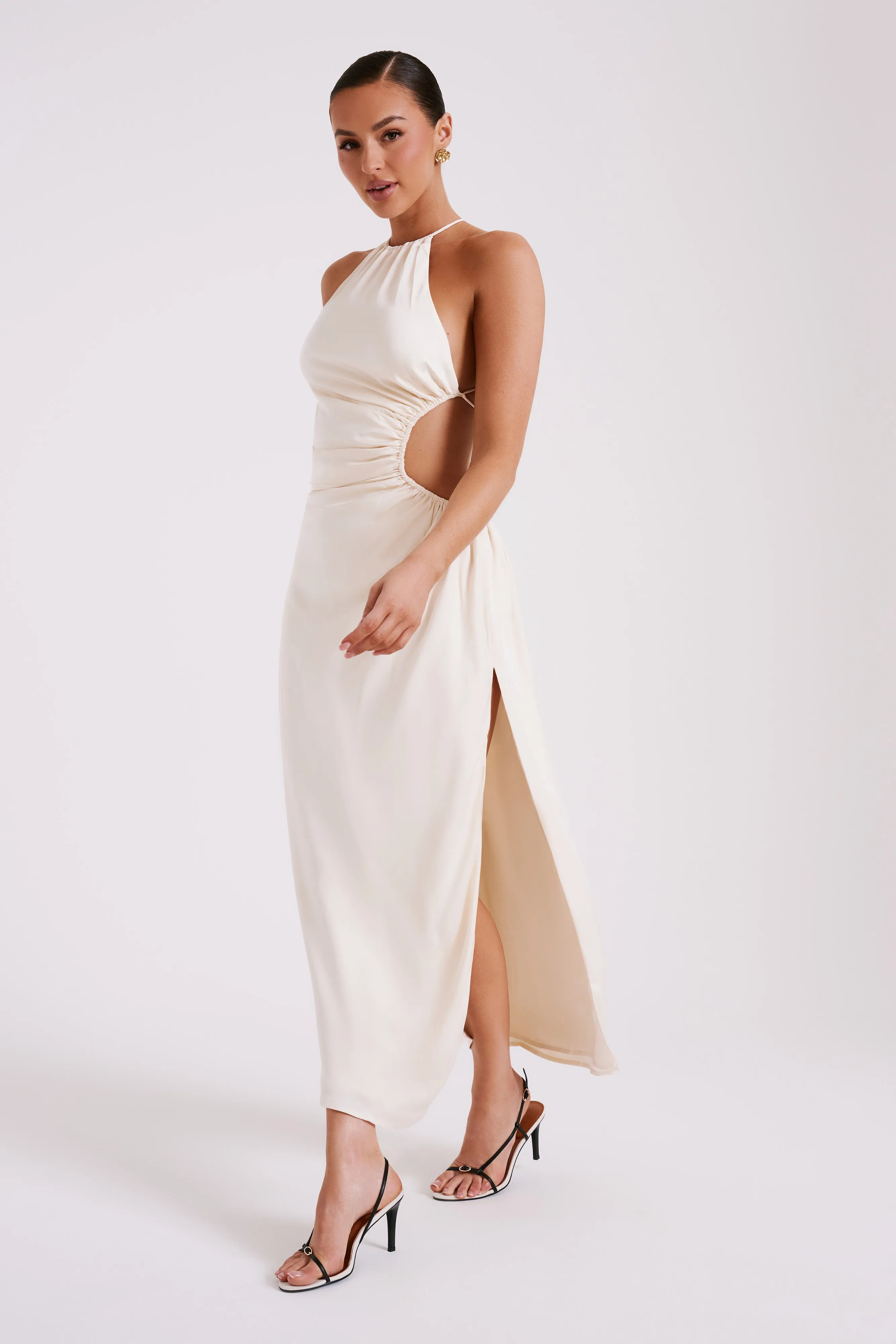 Rosalina Cut Out Maxi Dress - Ivory