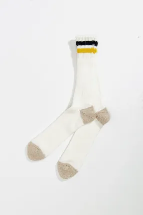 Rototo OS Ribbed Crew Socks / Navy Yellow