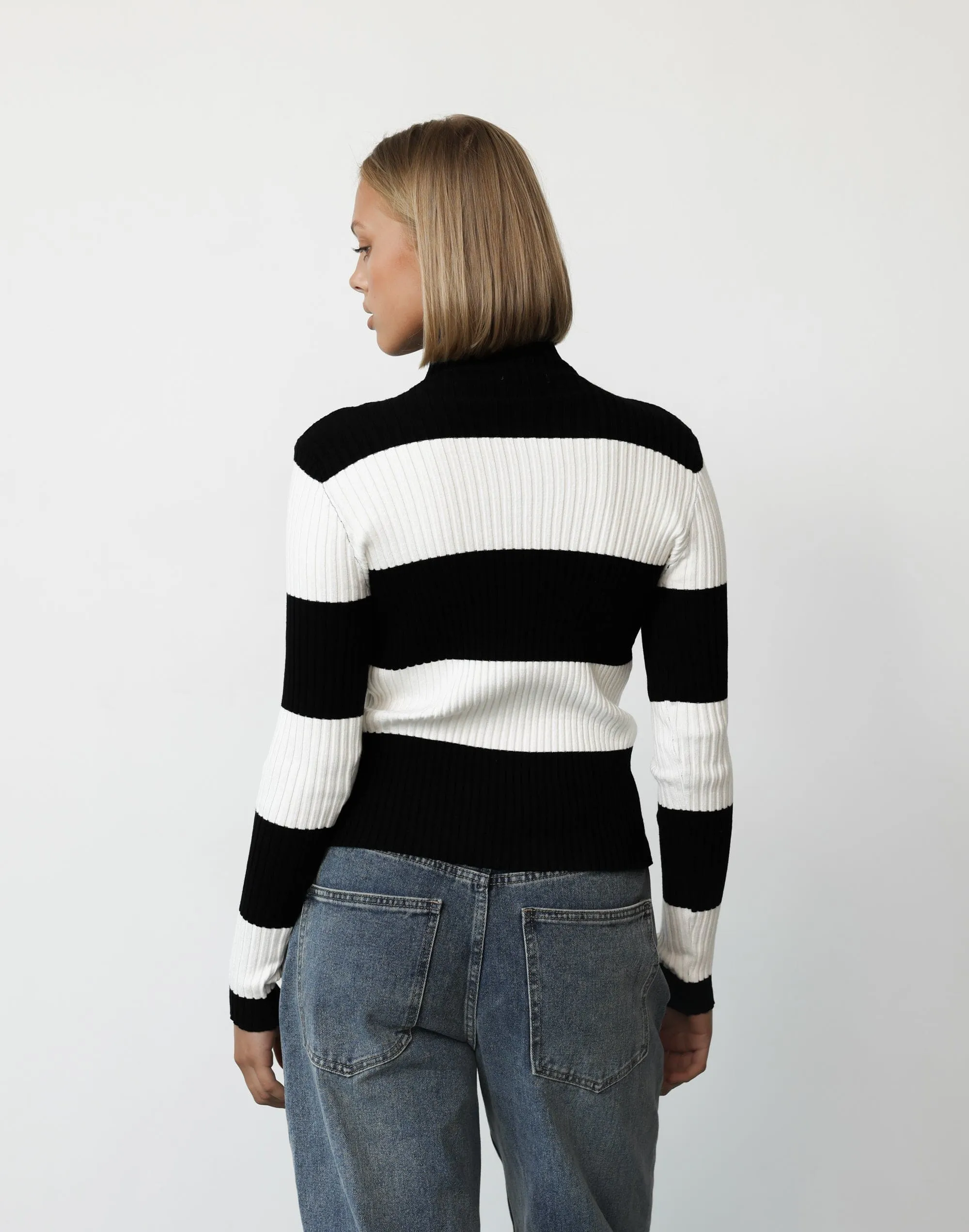 Russett Top (Black/White Stripe)