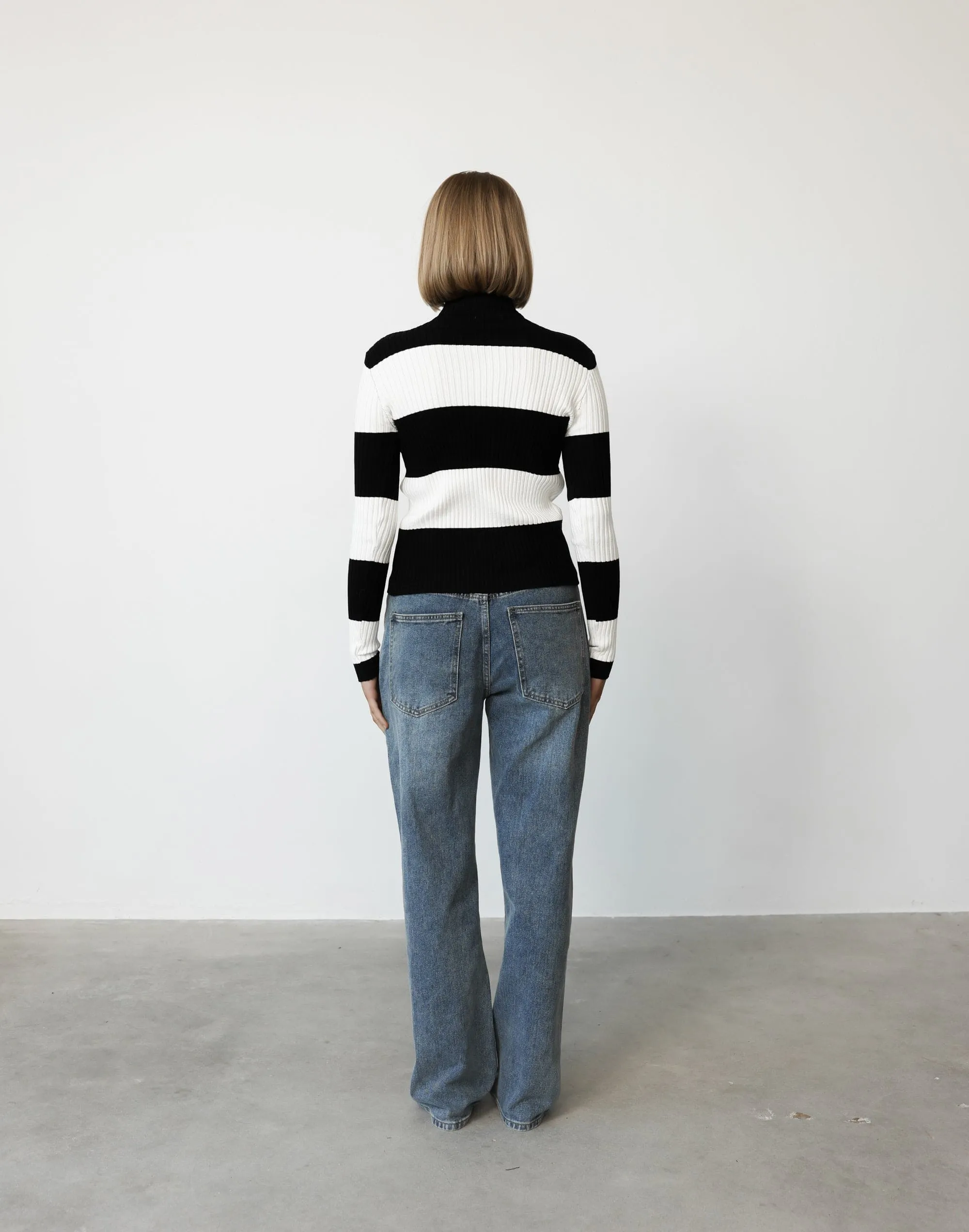 Russett Top (Black/White Stripe)