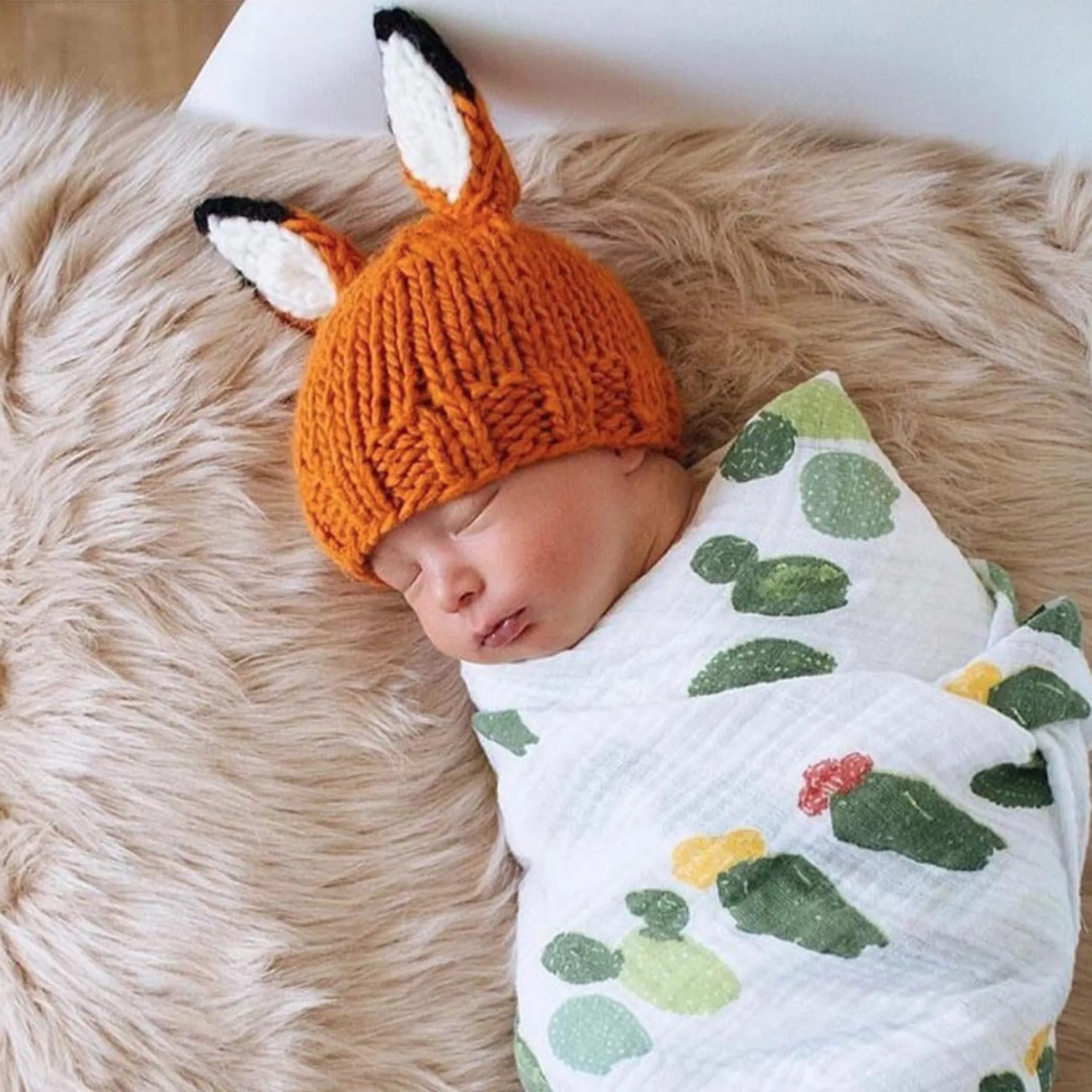 Rusty Fox Knit Hat, Orange