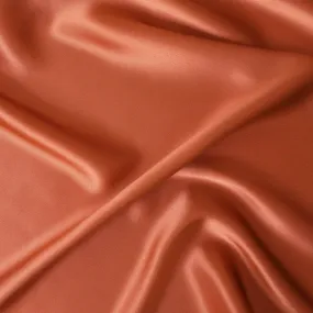 Rusty orange plain premium 100% pure silk satin fabric-D13212