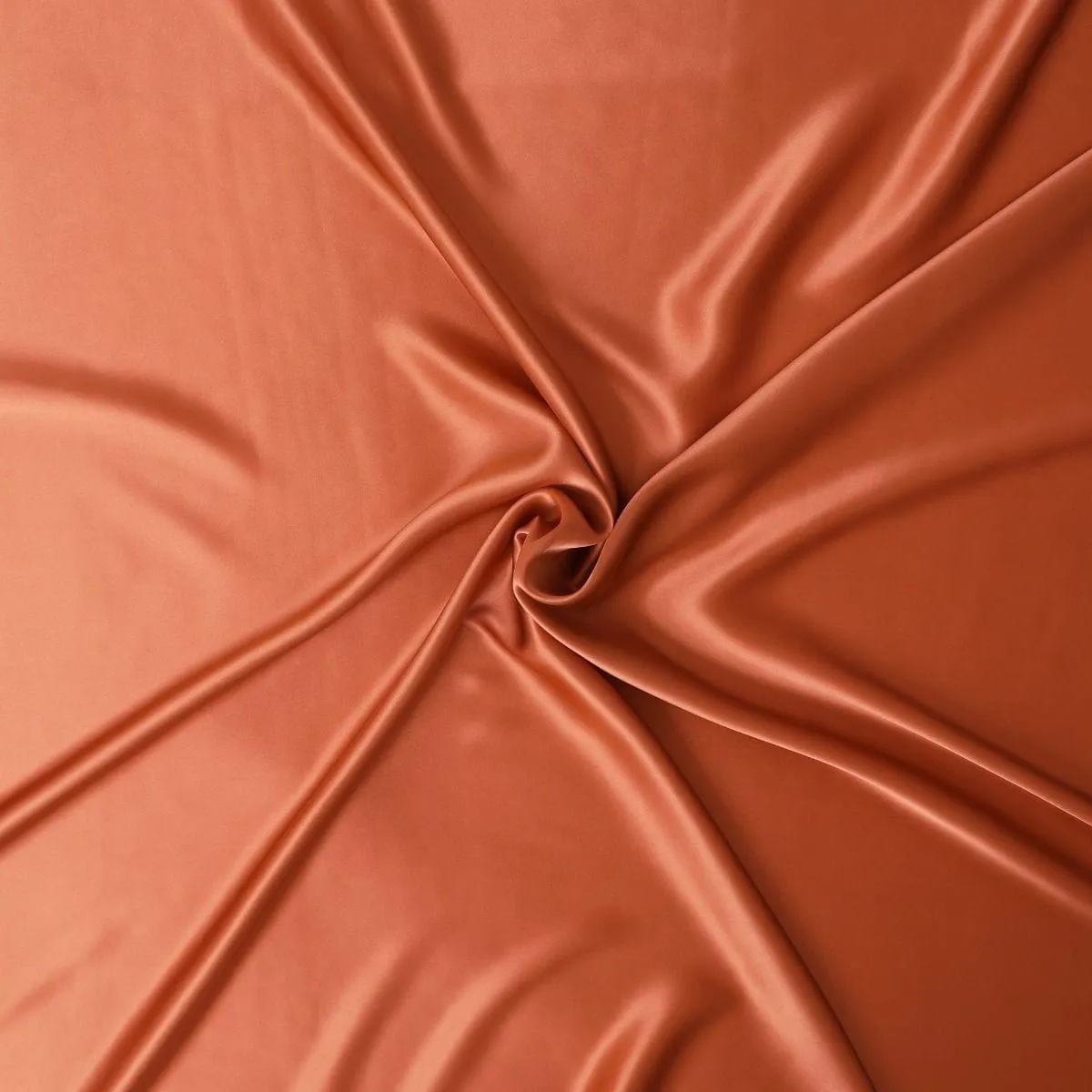 Rusty orange plain premium 100% pure silk satin fabric-D13212