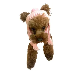 Scottish Cable Knit Dog Hat Pink