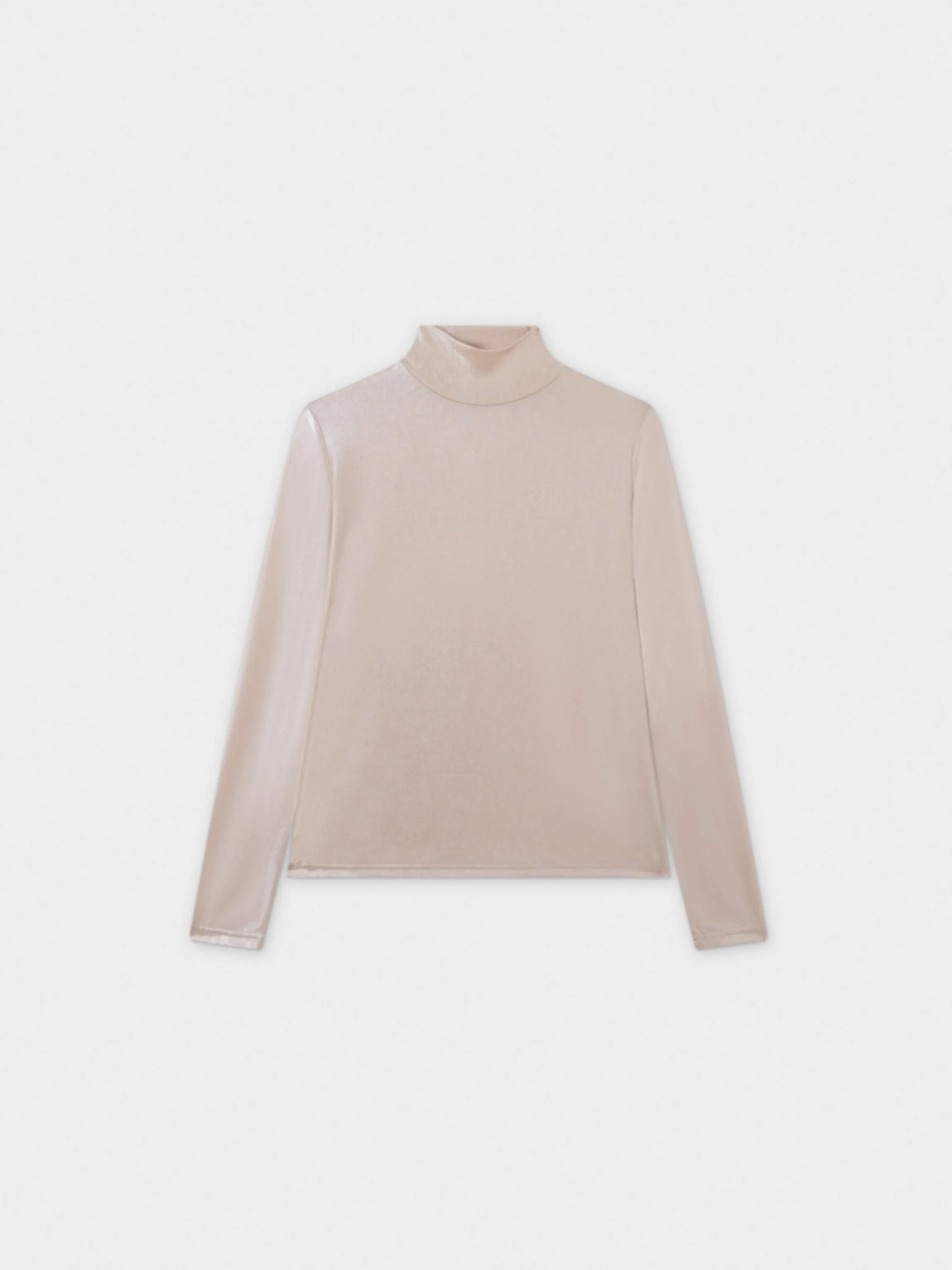 Shimmer Turtleneck-Cream/Silver