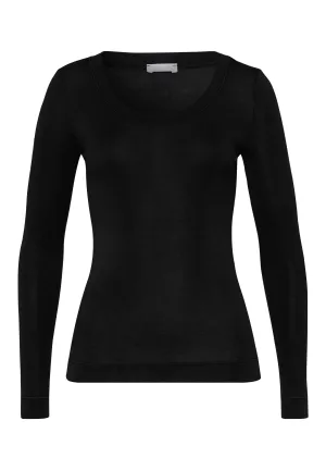 Silk/Cashmere Silk And Cashmere Scoop Neck Top | Black 71655-019