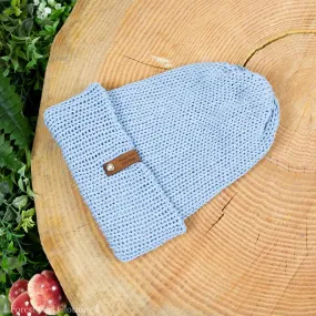 Sky Blue Cotton Knit Beanie