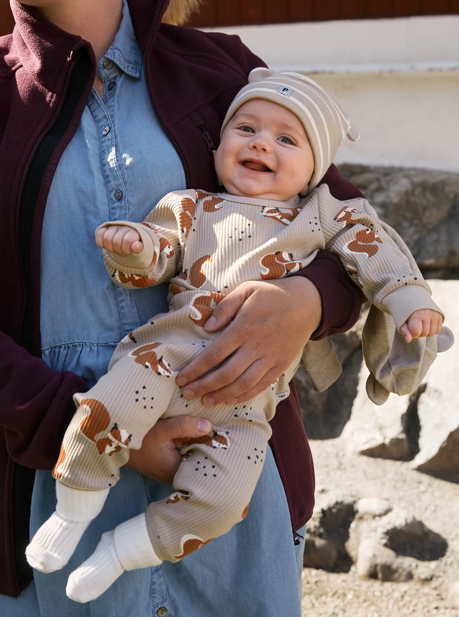 Squirrel Print Babygrow