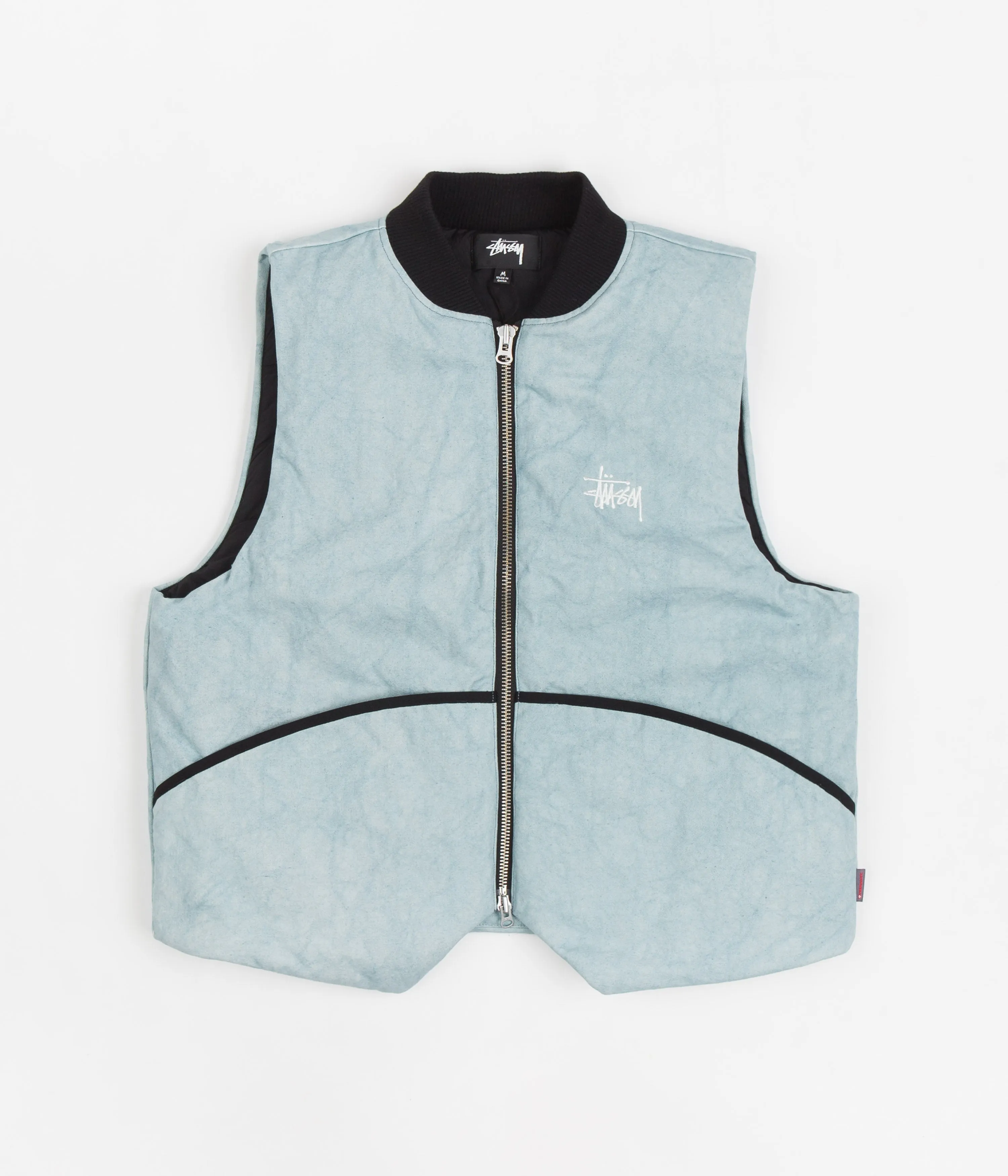 Stussy Washed Canvas Primaloft Vest - Light Blue