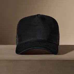 Suede Trucker Hat - Black