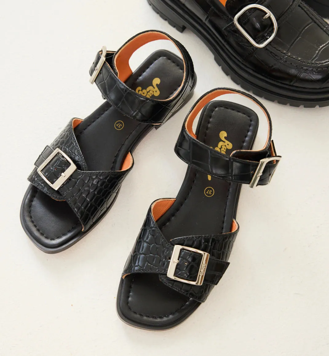 Sun Ra Sandal | Black Croc