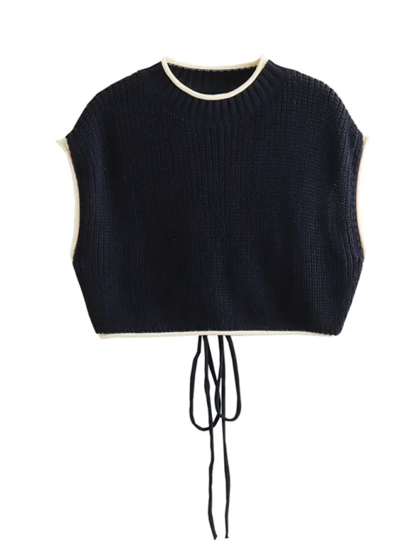 TEEK - Champlain Cropped Drawstring Knitted Sweater Top