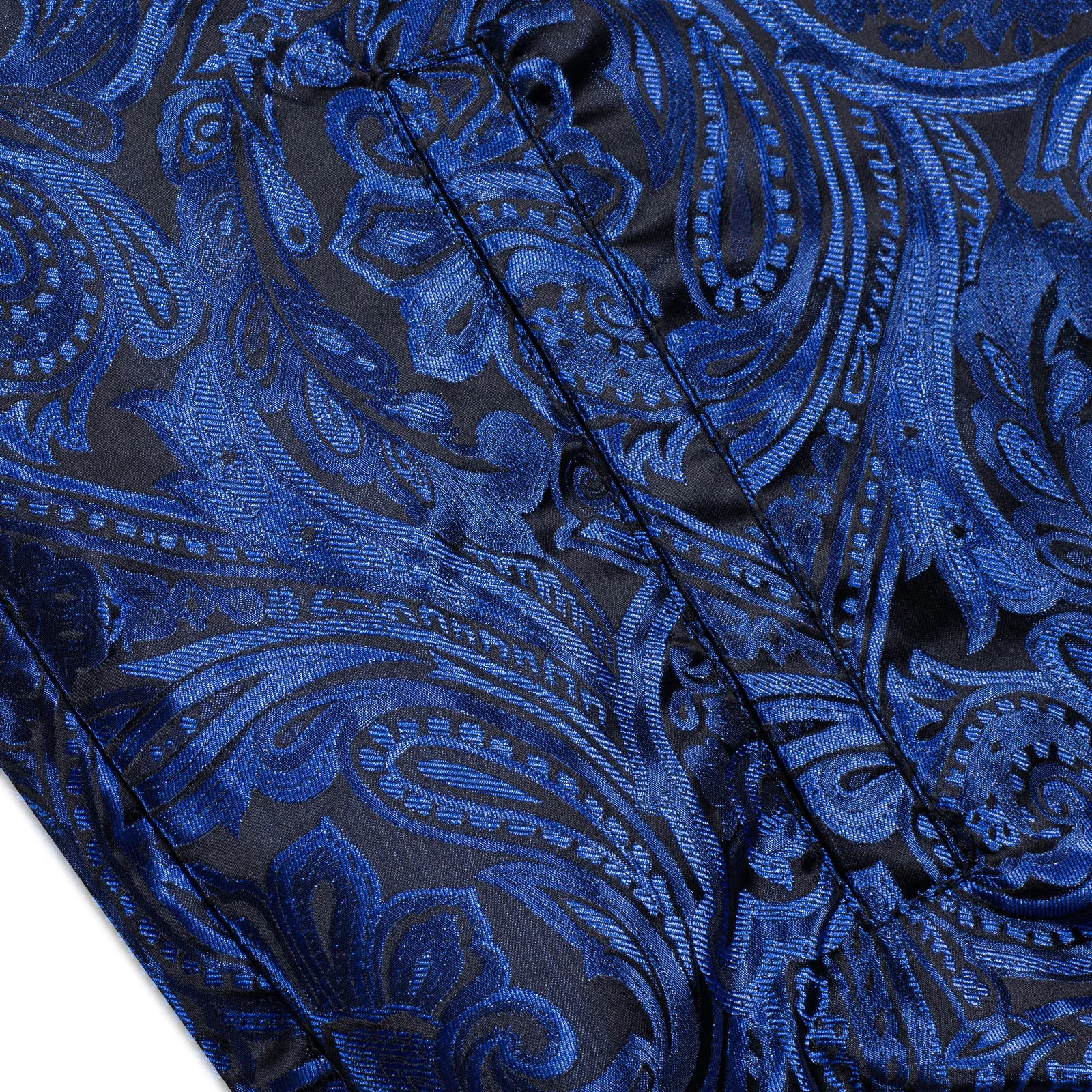 Ties2you Zipper Jacket Black Blue Woven Paisley Men's Thin Jacket