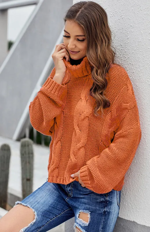 Toleet-Winter outfits Women's  Thick Knit Turtleneck Pullover Sweater