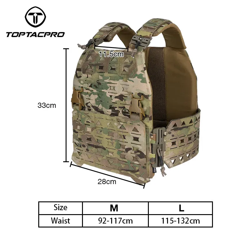 TOPTACPRO Tactical Vest, Magnetic Suction Quick Release Tactical Plate Carrier