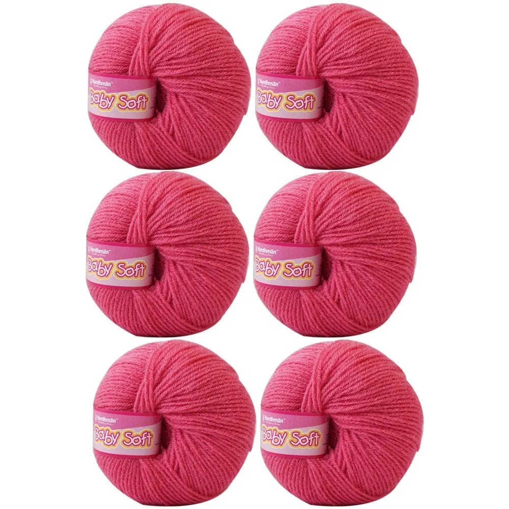 Vardhman Knitting Yarn Baby Soft Wool for Knitting, Kids Crochet Yarn Wool for Hand Knitting Art Craft, Knitting Wool Yarn for Sweater Scarves Hats and Dresses (6 Pcs, Dusky Pink)