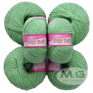 Vardhman Super Soft Baby Wool Knitting Yarn Sea Green Ball (150gram). for Crochet Knitting Art Craft Baby Sweater ponchu Cap Socks Gloves Blanket Muffler Set Combo,;