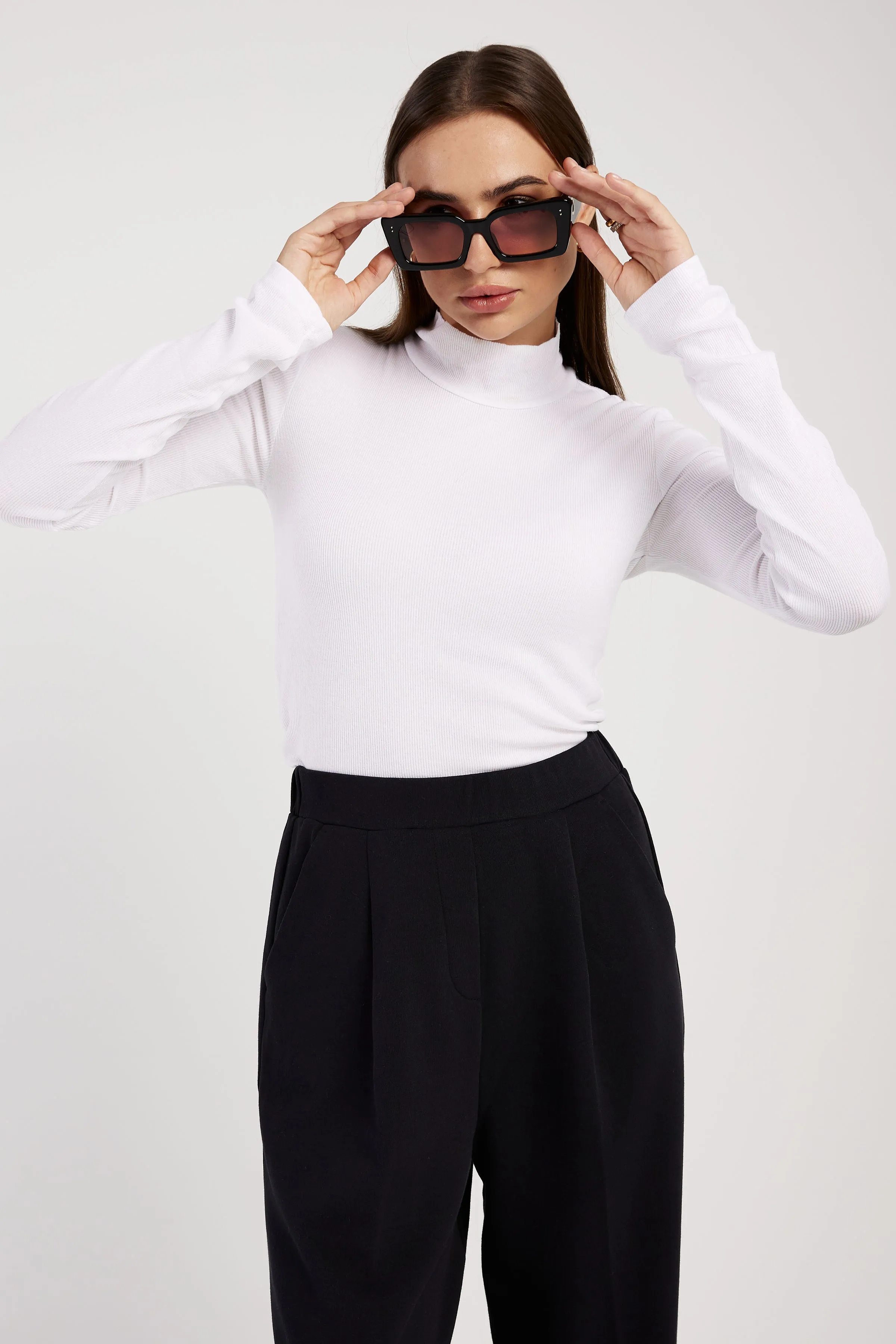 Verona Turtleneck Top in White