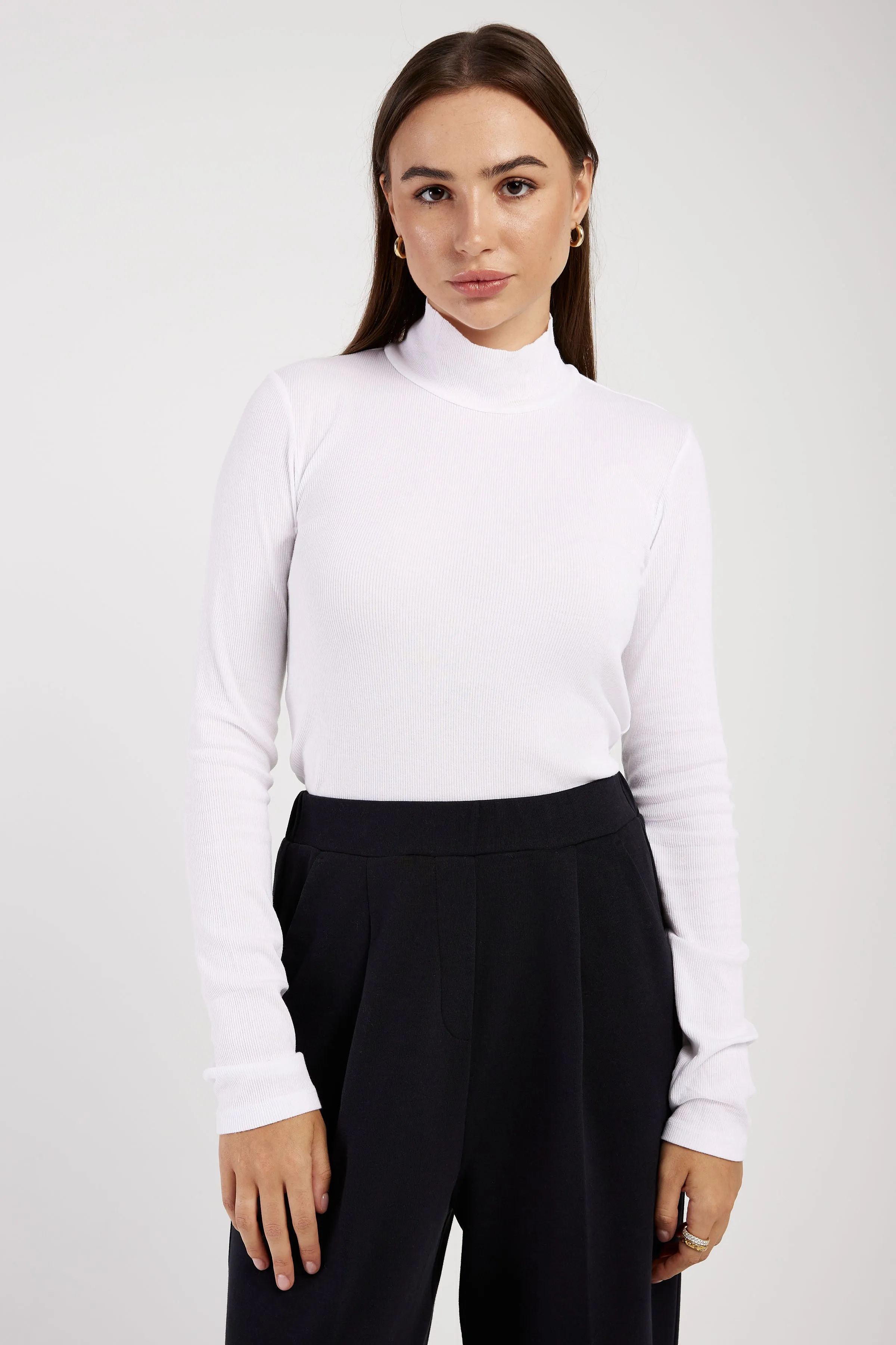 Verona Turtleneck Top in White