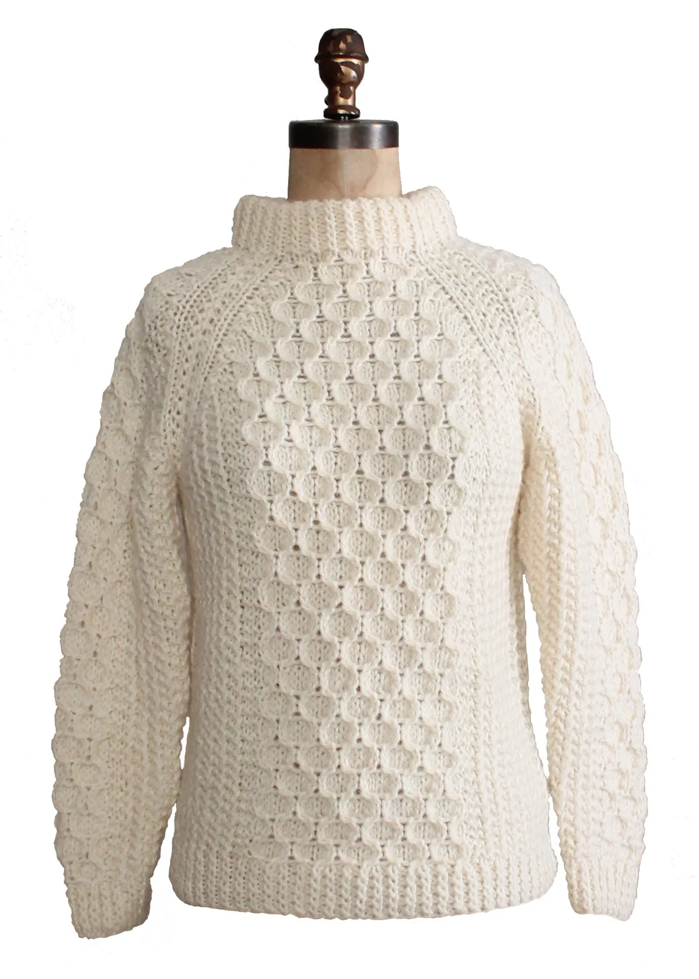 Vintage 1970s Honeycomb Wool Fisherman Sweater