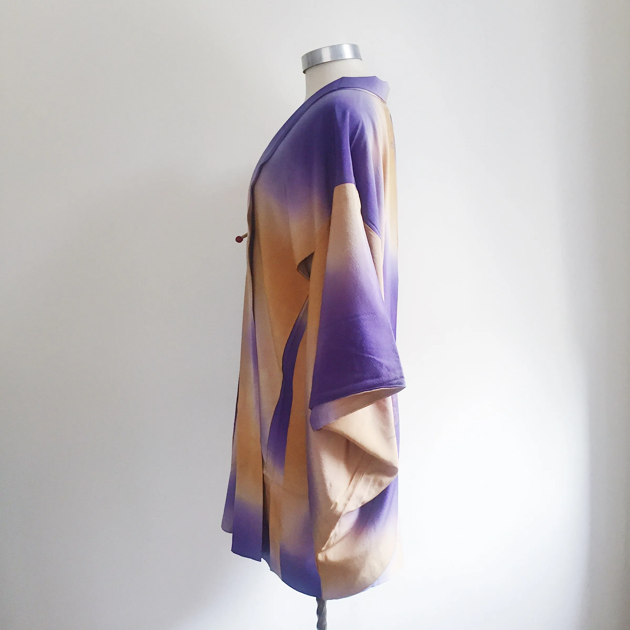 Vintage Kimono Haori Jacket - Shishi & Temari Ball/ Misty Vanilla Purple