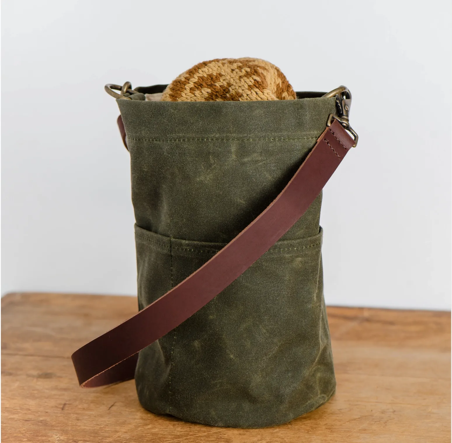 Waxed Canvas Bucket Bag | Twig & Horn