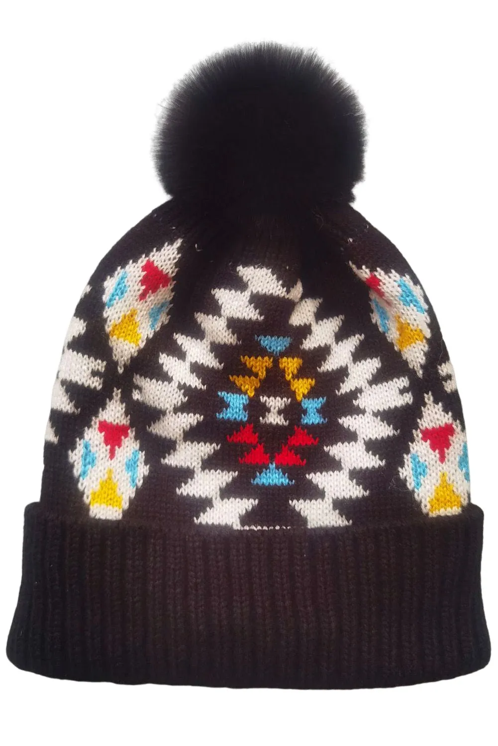 Western Geometric Pattern Knit Jacquard Hat