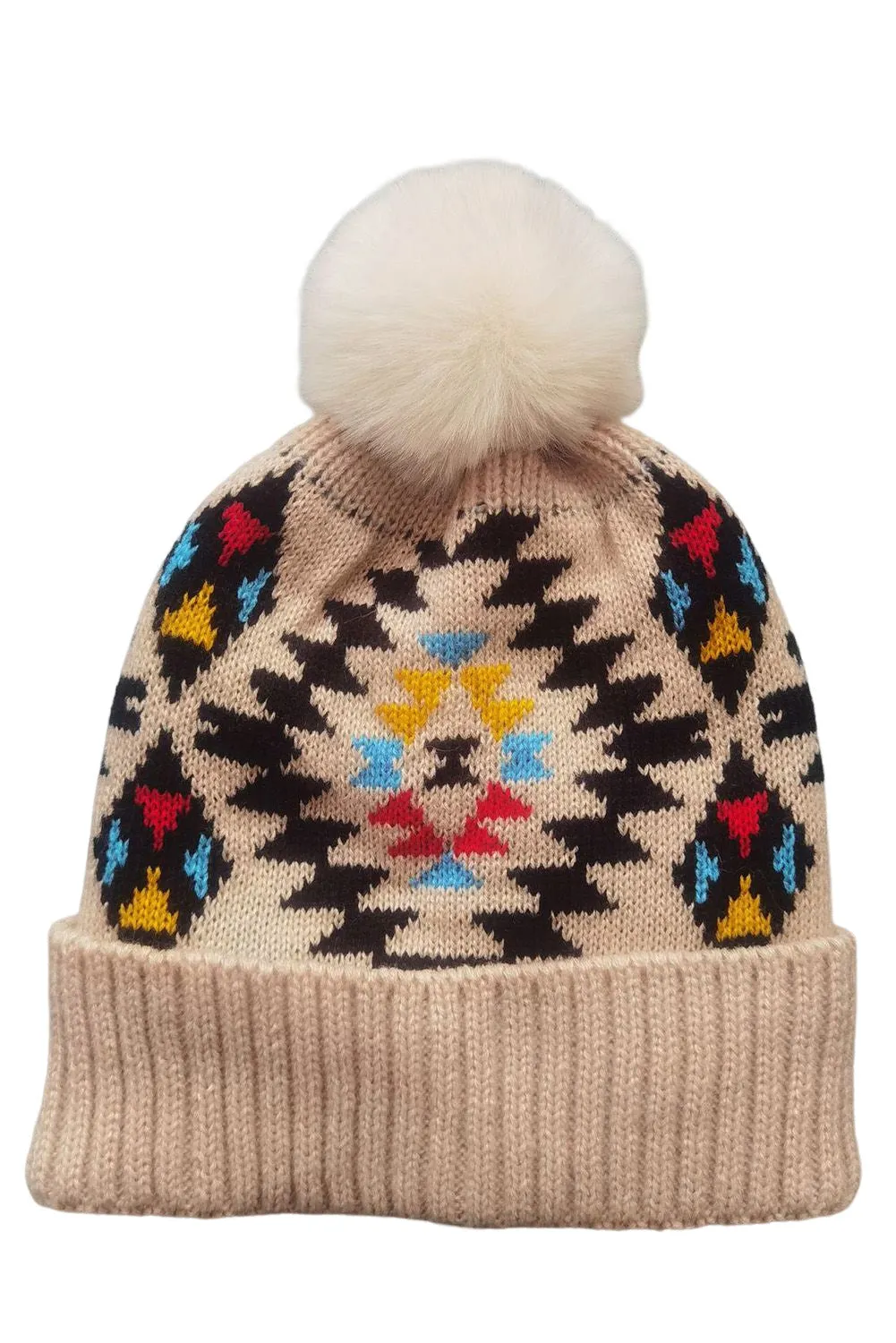 Western Geometric Pattern Knit Jacquard Hat