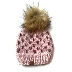 Youth Happe Hearts Pom Hat | Light Pink   Pink