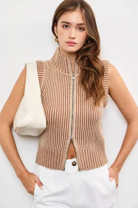 Zip Up Sweater Vest